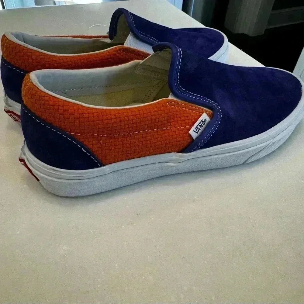 Vans Classic Slip On Suede Shoes Royale Blue Apricot Buff Men's 7 Women’s 8.5